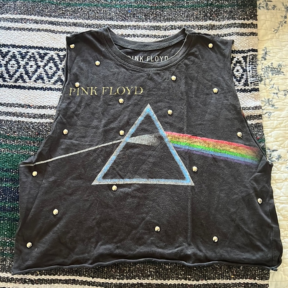 Cropped & studded Pink Floyd tank
